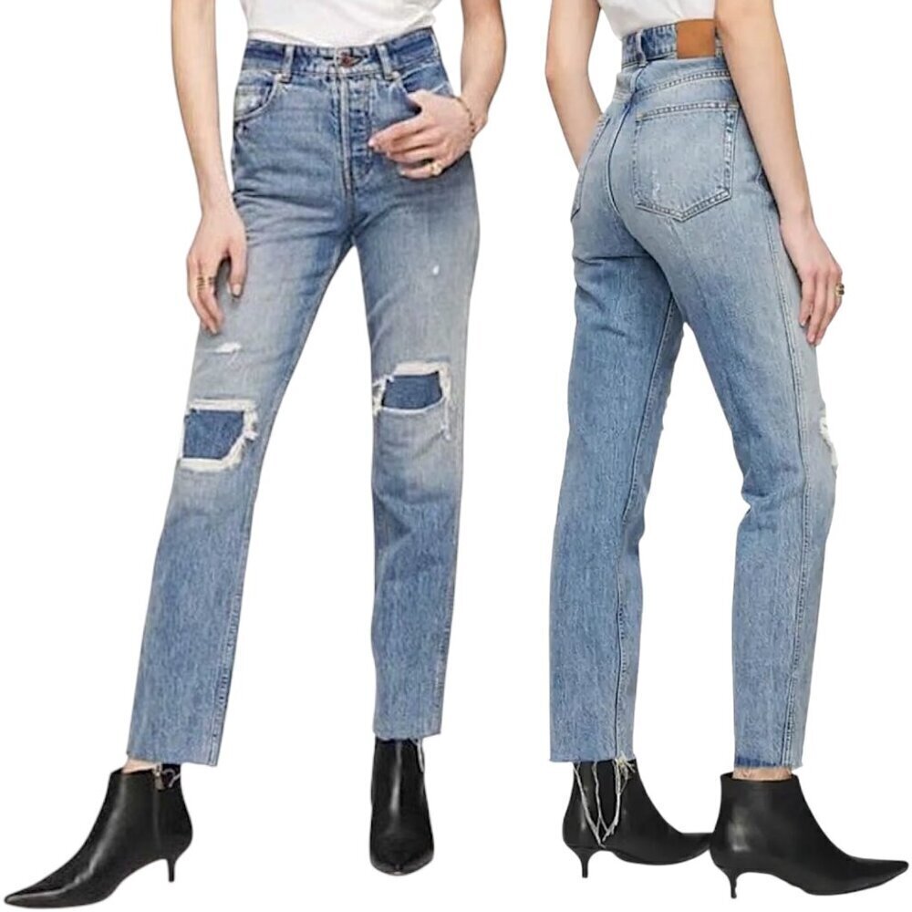 Anine Bing - Women’s ‘Betty’ Relaxed, Straight Leg Jeans - Vintage Blue, Size 25